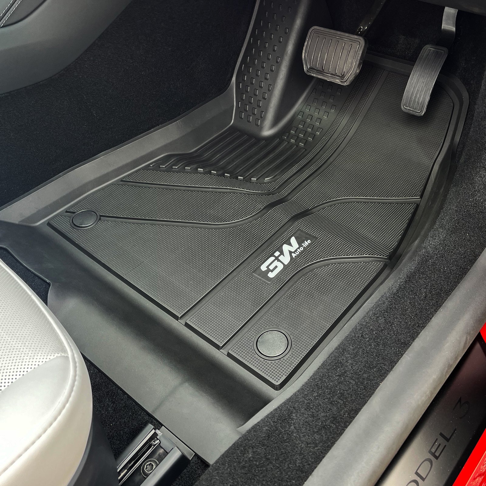 3W Custom Car Floor Mats All Weather Floor Liners, Boot Liners and Storage Liner for 2024 New Model 3 Highland RHD 3w