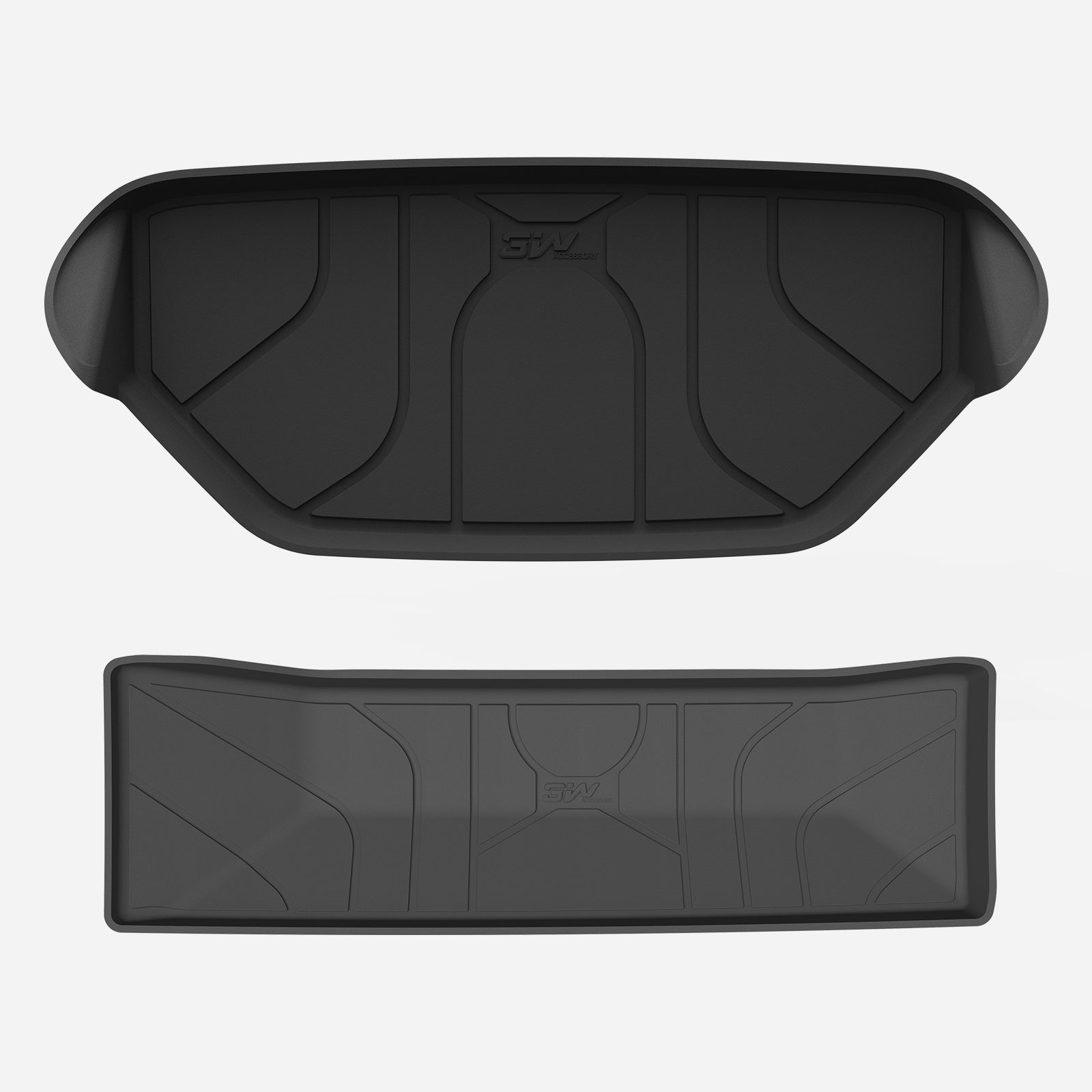 3W Custom Front Trunk Mat and Lower Boot Mat All Weather Cargo Liner for Tesla Model S 2023-2024 3w