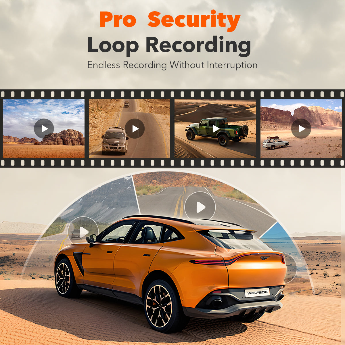 WOLFBOX G900Pro 12MP WiFi Touch Screen Rear View Mirror Dash Cam Smart Mirror Camera camera WOLFBOX