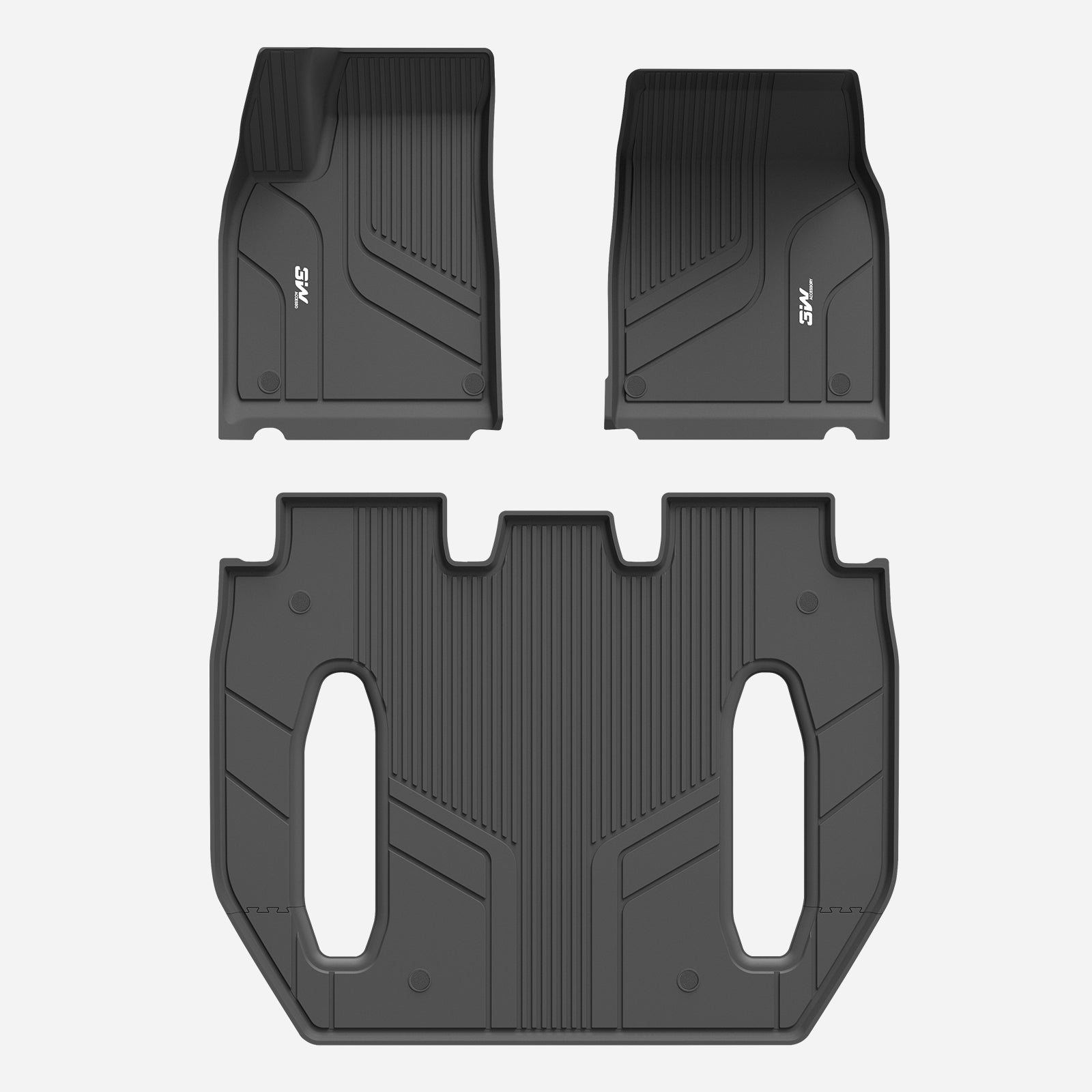 3W Custom Car Floor Mats All Weather Floor Liners for Tesla New Model X 6 Seats 2023 2024 LHD 3w