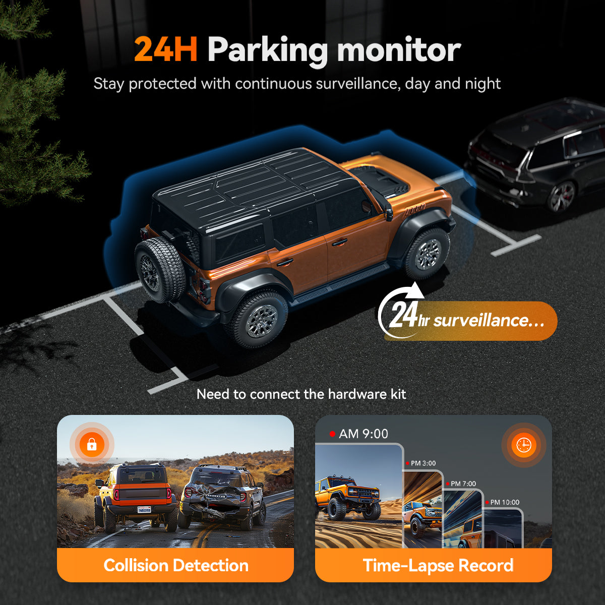 G900TriPro 3 Channel 4K+2.5K+1080P Cabin Monitor Mirror Dash Cam