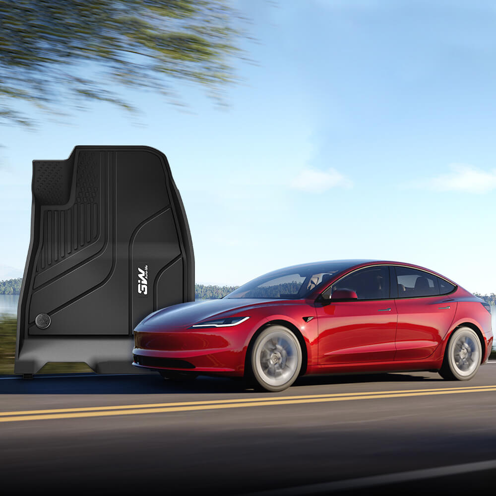 3W Custom Car Floor Mats All Weather Floor Liners, Boot Liners and Storage Liner for 2024 New Model 3 Highland RHD 3w