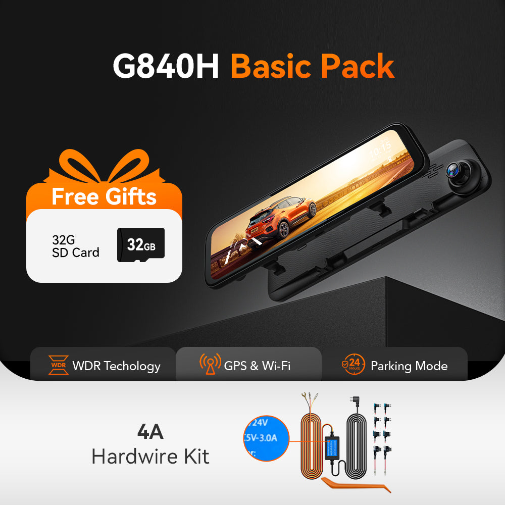 WOLFBOX G840H Rear View Mirror Dash Cam