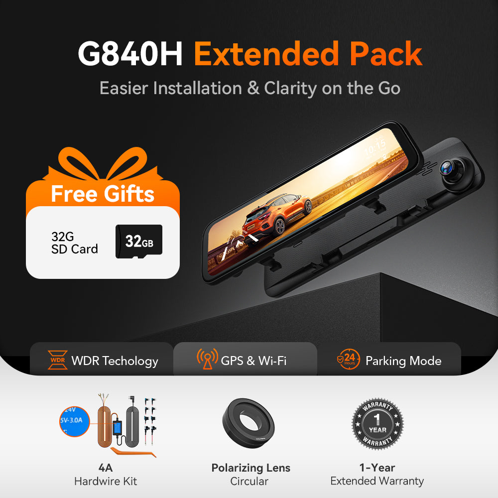 WOLFBOX G840H Rear View Mirror Dash Cam