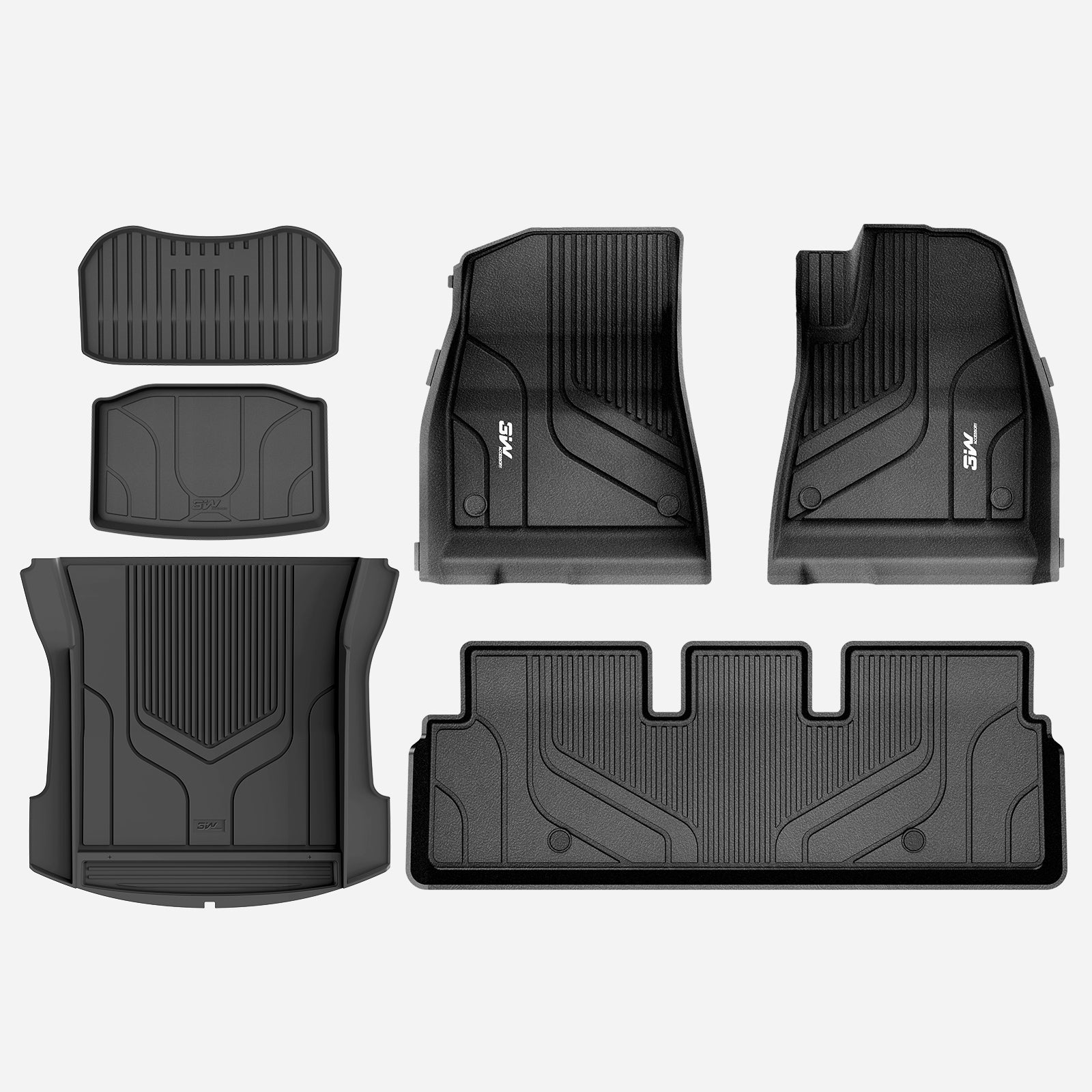 3W Custom Car Floor Mats All Weather Boot Liners, Storage Liner and Floor Liners for Tesla Model 3 2021-2023 RHD 3w