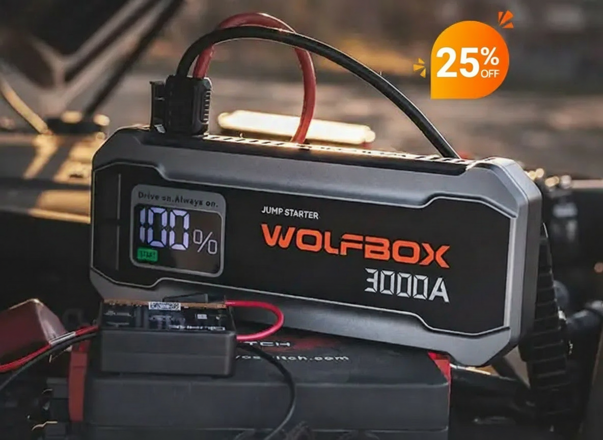 WOLFBOX 3000A Jump Starter with 30% OFF