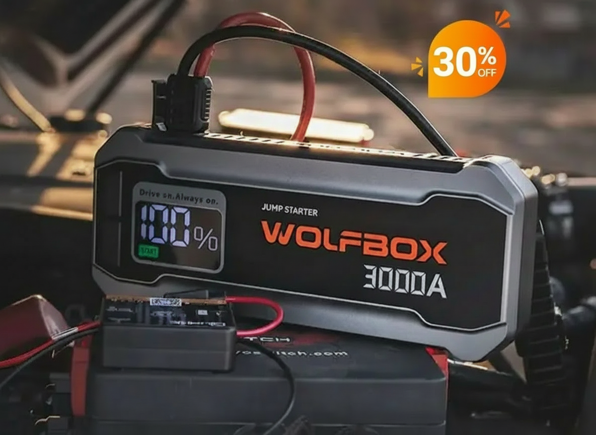 WOLFBOX 3000A Jump Starter with 30% OFF