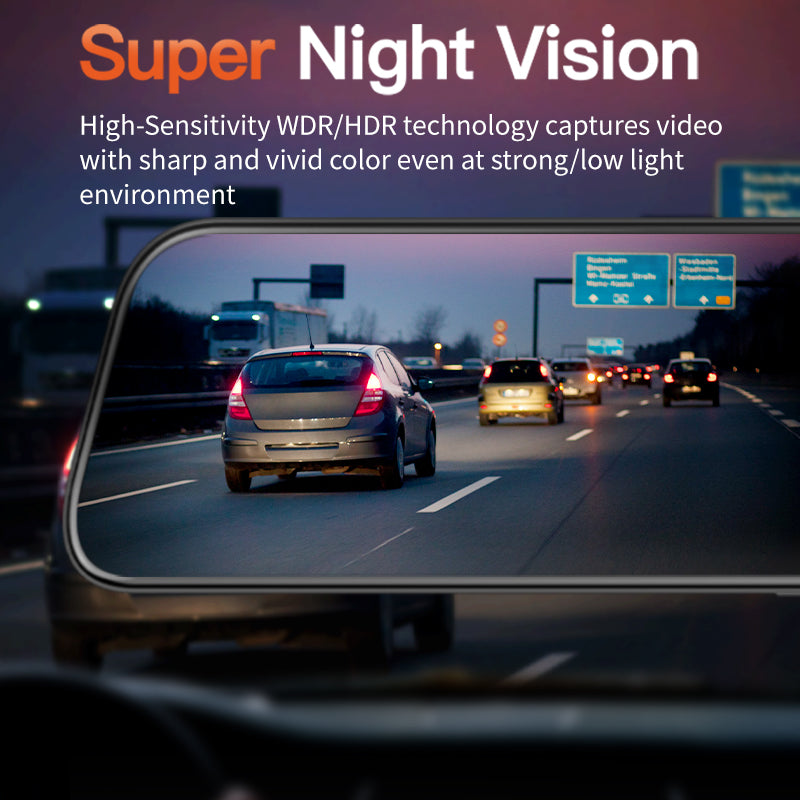 WOLFBOX G840S 12″ 4K Mirror Dash Cam 2160P Full HD Smart Rear View Camera Mirror Dash Cam camera wolfboxdashcamera