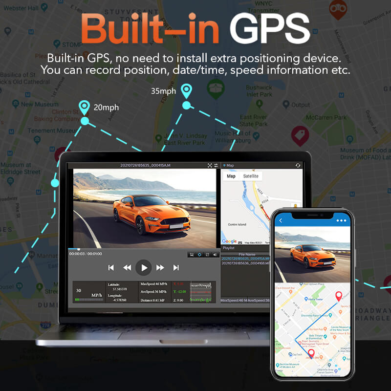 i07 | 3 Channel 2.5K+1080P+1080P Dashboard Recorder Built-in GPS WiFi camera wolfboxdashcamera