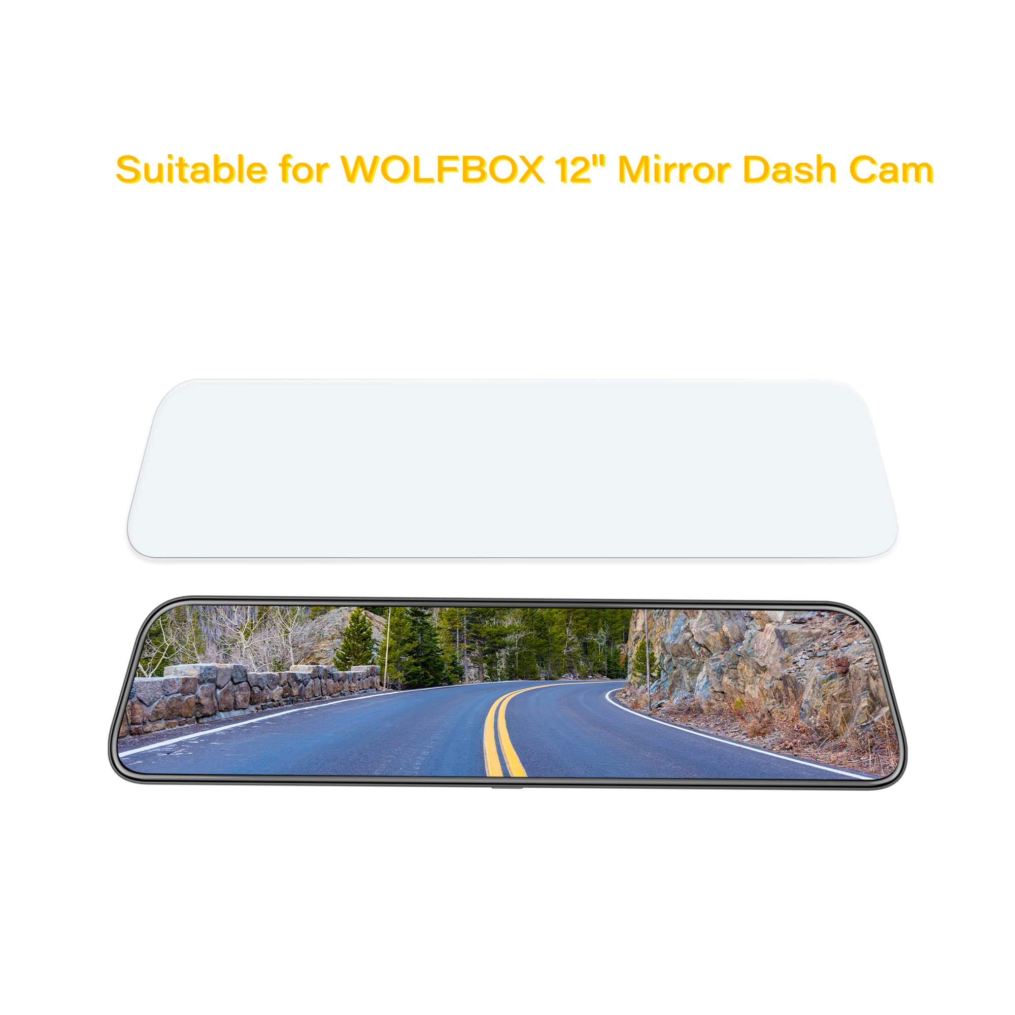 WOLFBOX 12inch Anti-Glare Film for Rear View Mirror Camera wolfboxdashcamera