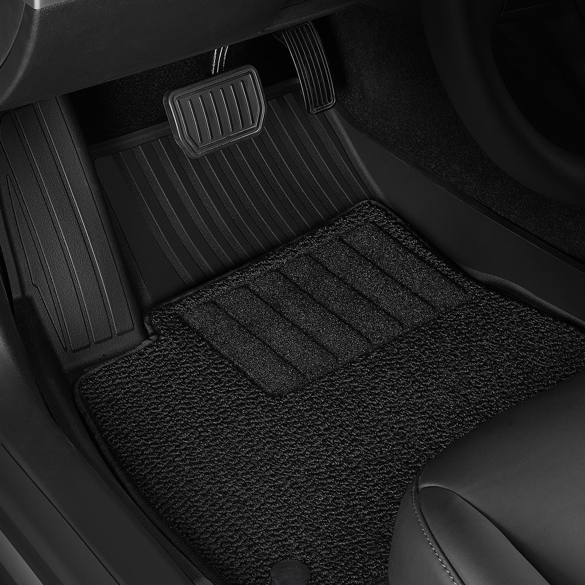 3W Custom Car Floor Mats All Weather Double Layer Carpeted Floor Liners for Tesla Model 3 2019-2024 RHD  3w   