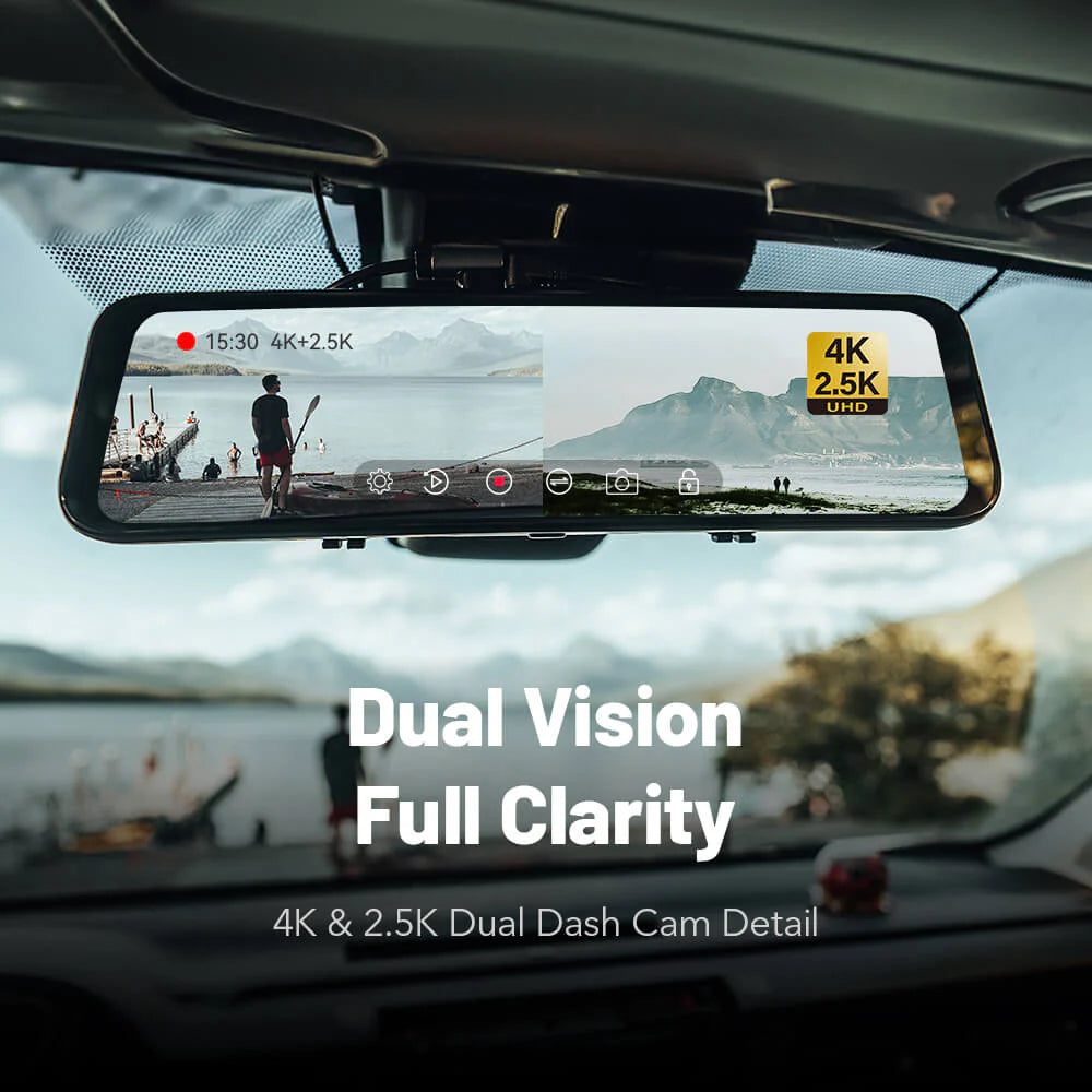 WOLFBOX G900 4K+2.5K Parking Monitoring Touch Screen Smart Mirror