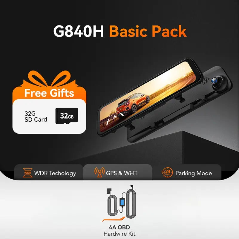 WOLFBOX G840H Rear View Mirror Dash Cam