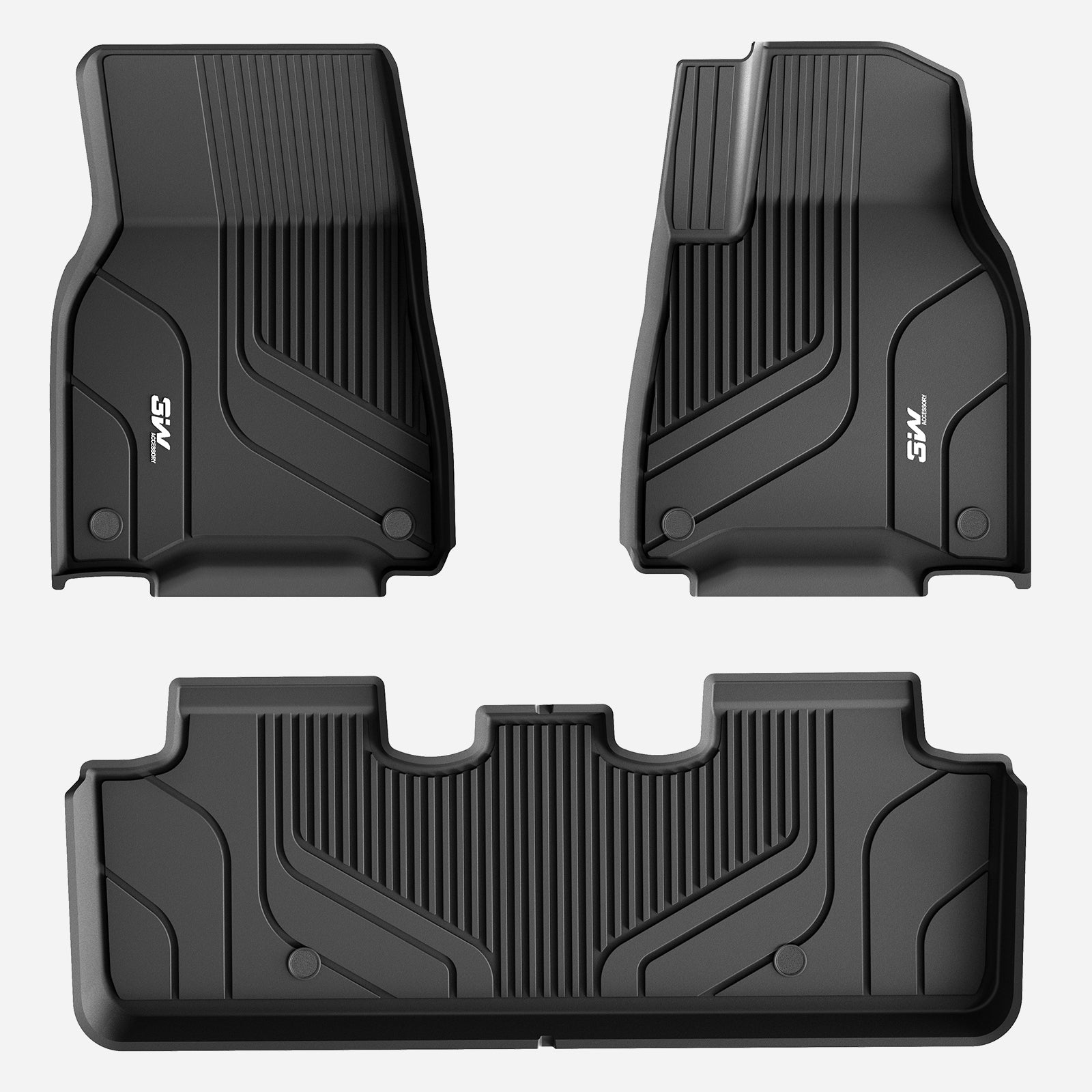 3W Custom Car Floor Mats All Weather Floor Liners, Boot Liners and Storage Liner for Tesla Model Y 2021-2024 RHD  3w   