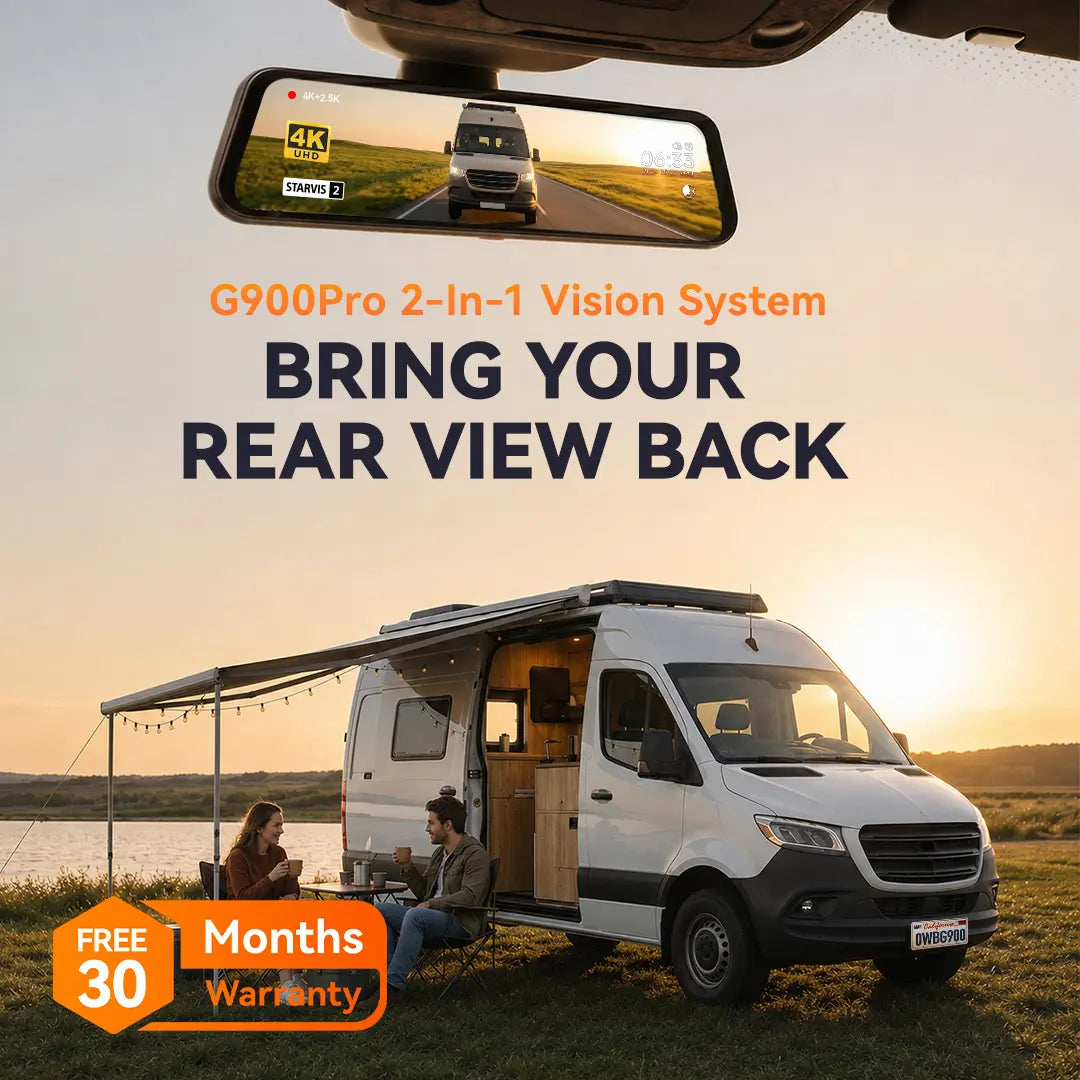 WOLFBOX G900Pro Smart Rear View Mirror Dash Cam & Backup Camera