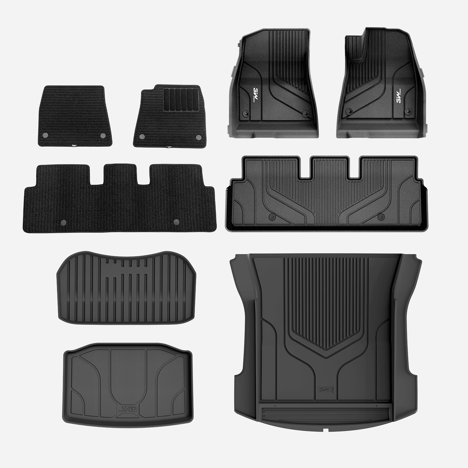 3W Custom Car Floor Mats All Weather Boot Liners, Storage Liner and Double Layer Carpeted Floor Liners for Tesla Model 3 2020-2023 RHD  3w   