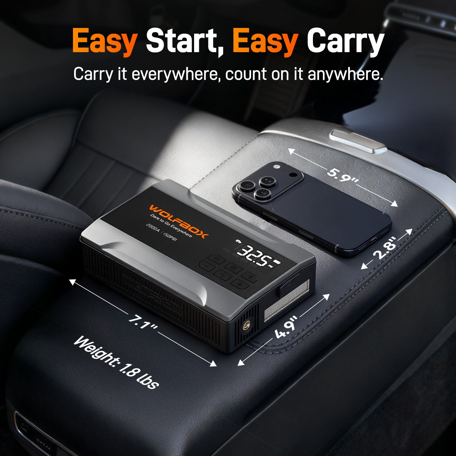 2000A Jump Starter with Air Compressor | WOLFBOX MegaVolt 10Air
