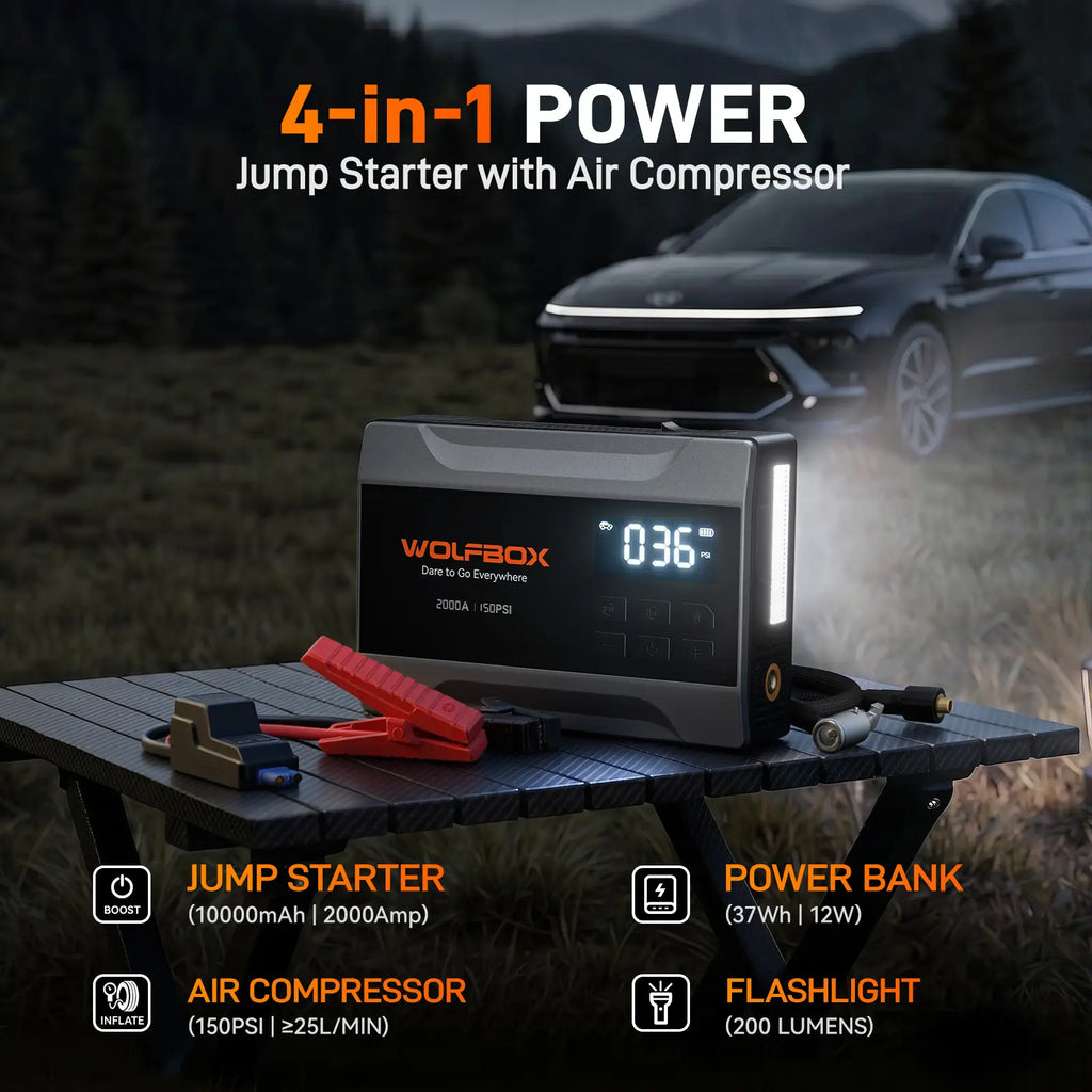2000A Jump Starter Air Compressor MegaVolt 10Air