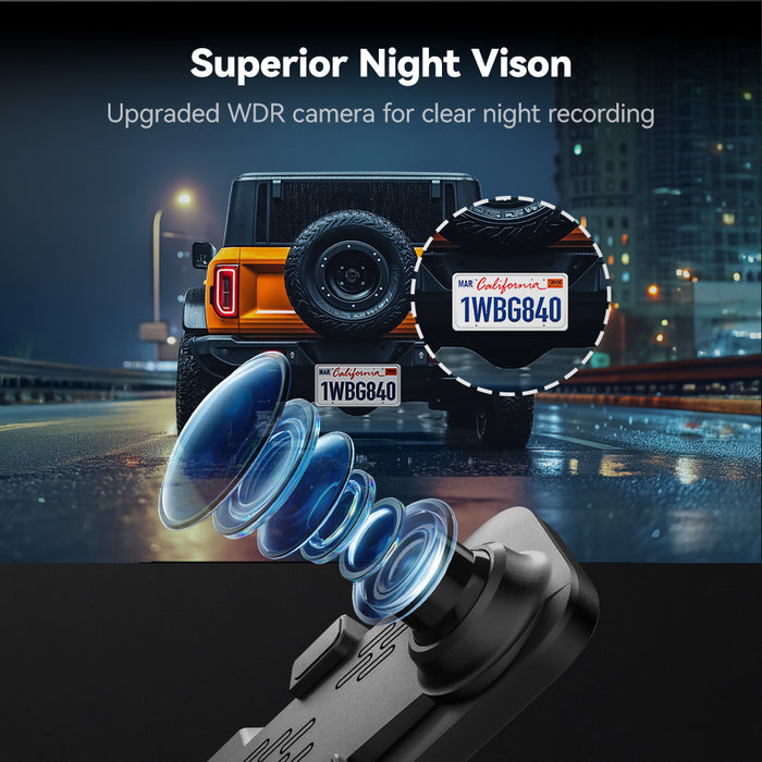 WOLFBOX G840S 12″ 4K Mirror Dash Cam 2160P Full HD Smart Rear View Cam