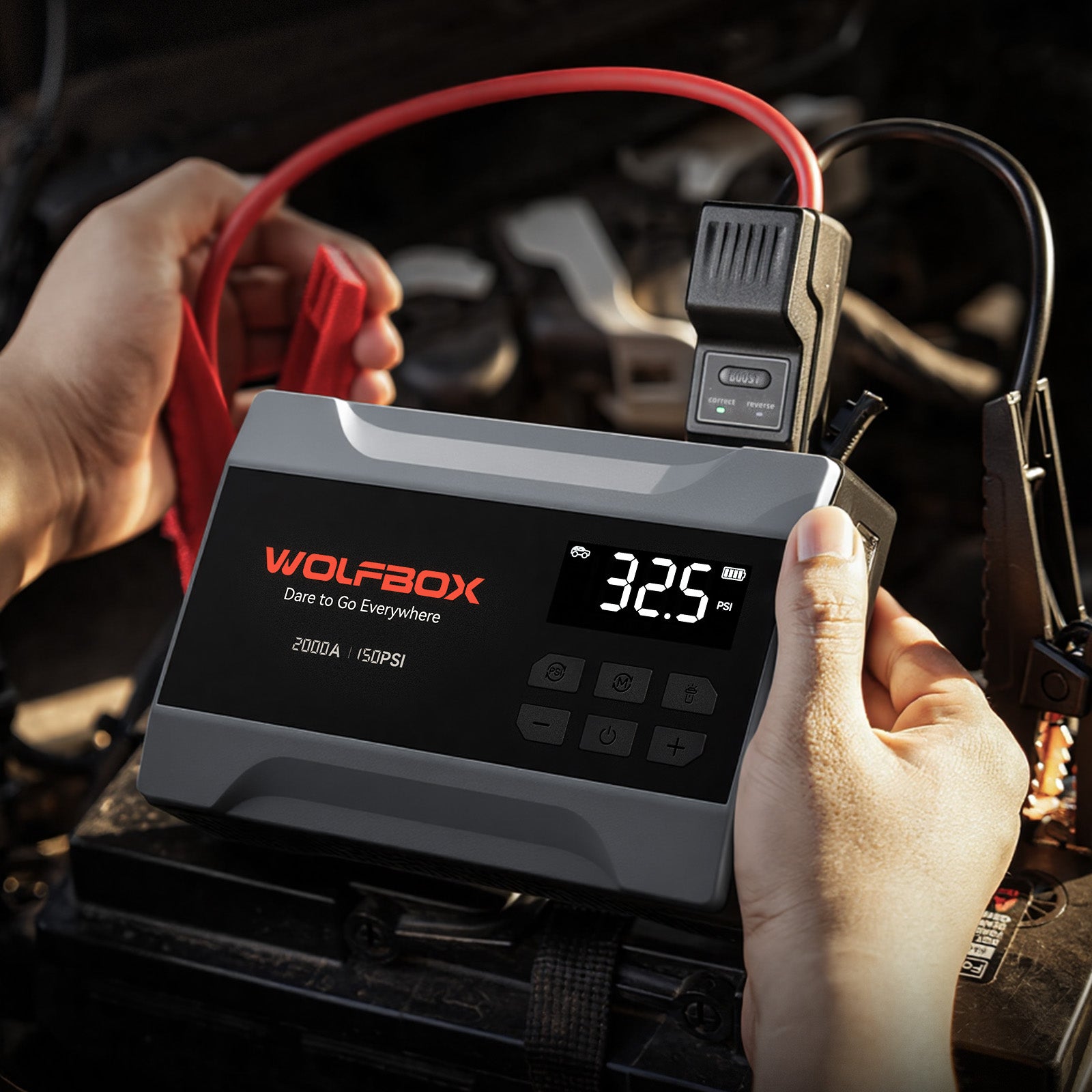 2000A Jump Starter with Air Compressor | WOLFBOX MegaVolt 10Air