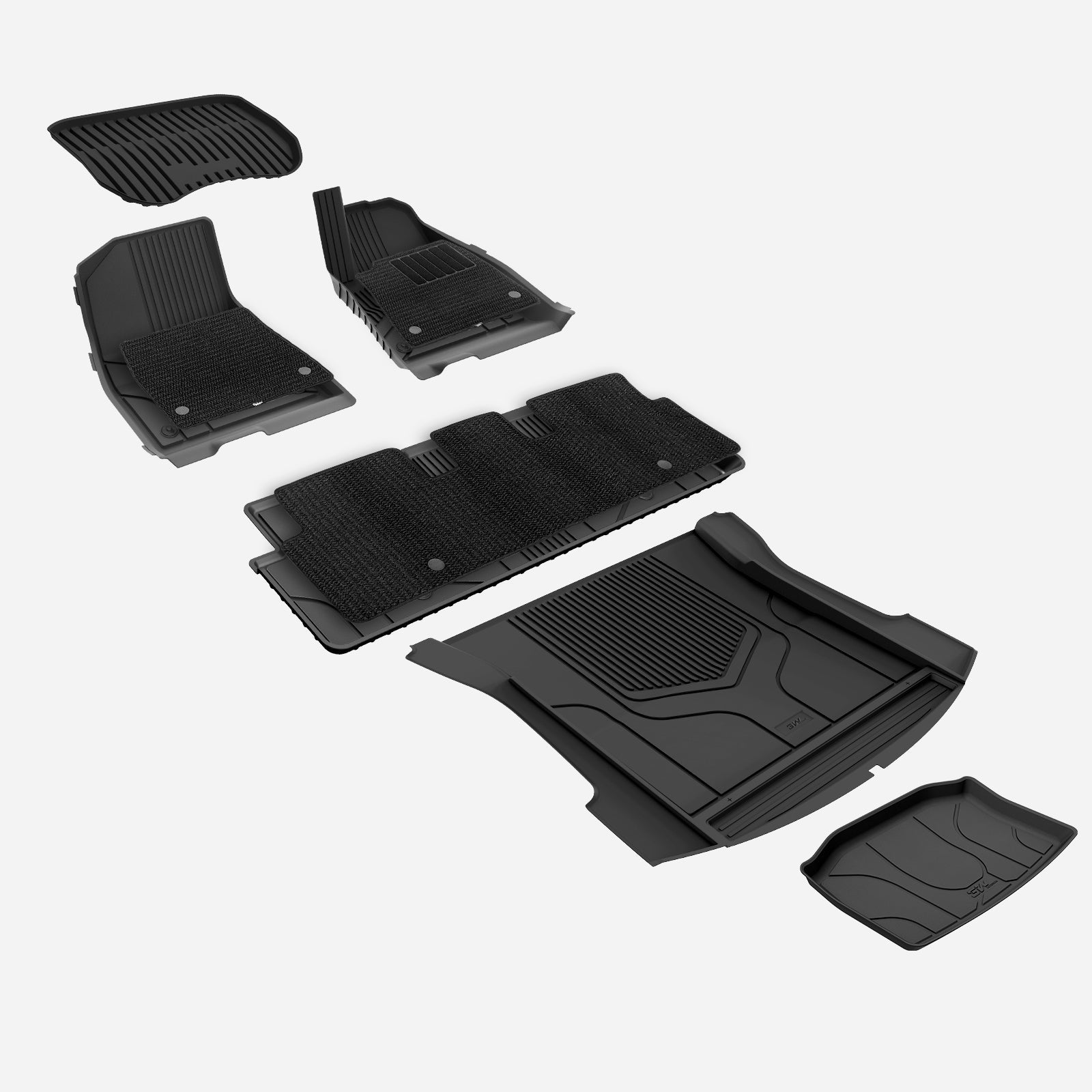 3W Custom Car Floor Mats All Weather Boot Liners, Storage Liner and Double Layer Carpeted Floor Liners for Tesla Model 3 2020-2023 RHD  3w   