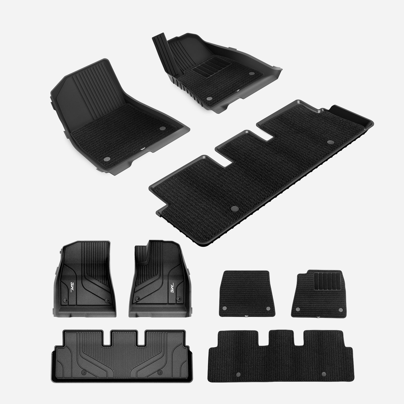 3W Custom Car Floor Mats All Weather Boot Liners, Storage Liner and Double Layer Carpeted Floor Liners for Tesla Model 3 2020-2023 RHD  3w   