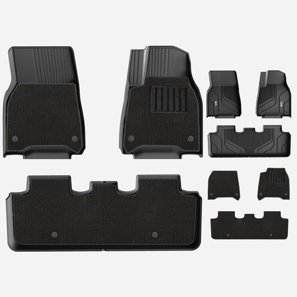 Custom Car Floor Mats All Weather Double Layer Carpeted Floor Liners Tesla Model Y 2021 2024 RHD