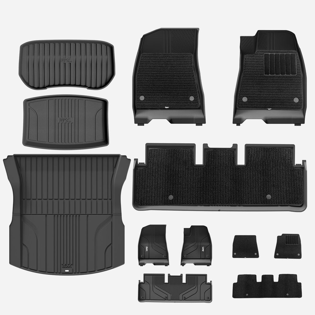 Custom Car Floor Mats All Weather Boot Liners Storage Liner Double Layer Carpeted Floor Liners 2024 Model 3 Highland RHD