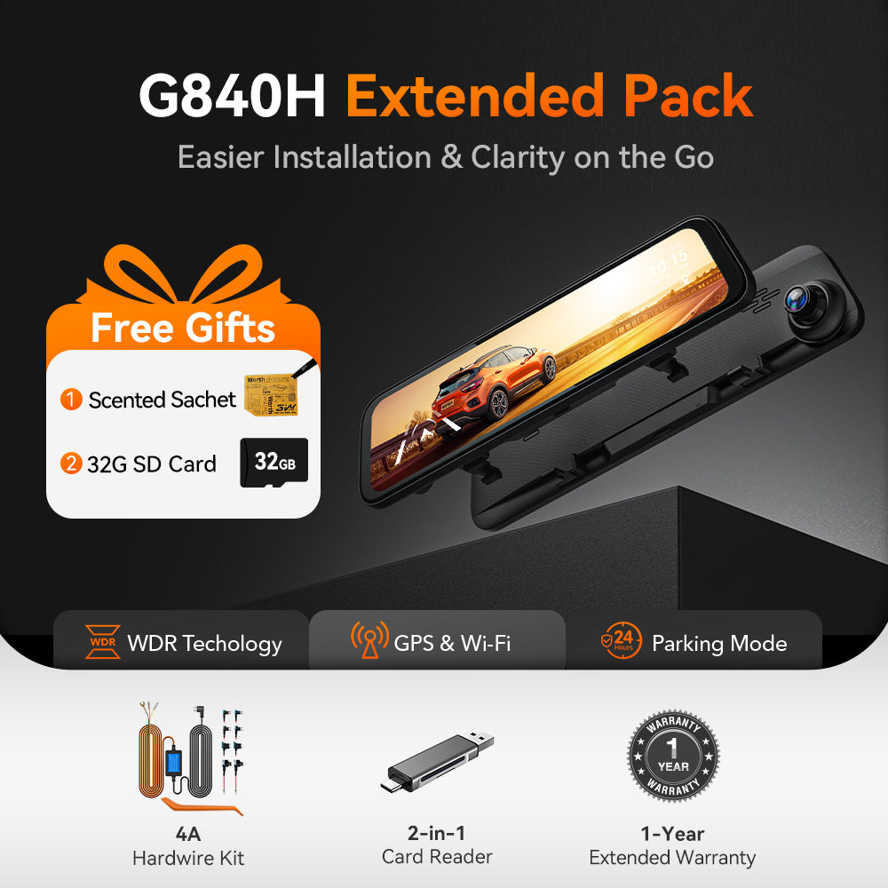 WOLFBOX G840H Rear View Mirror Dash Cam