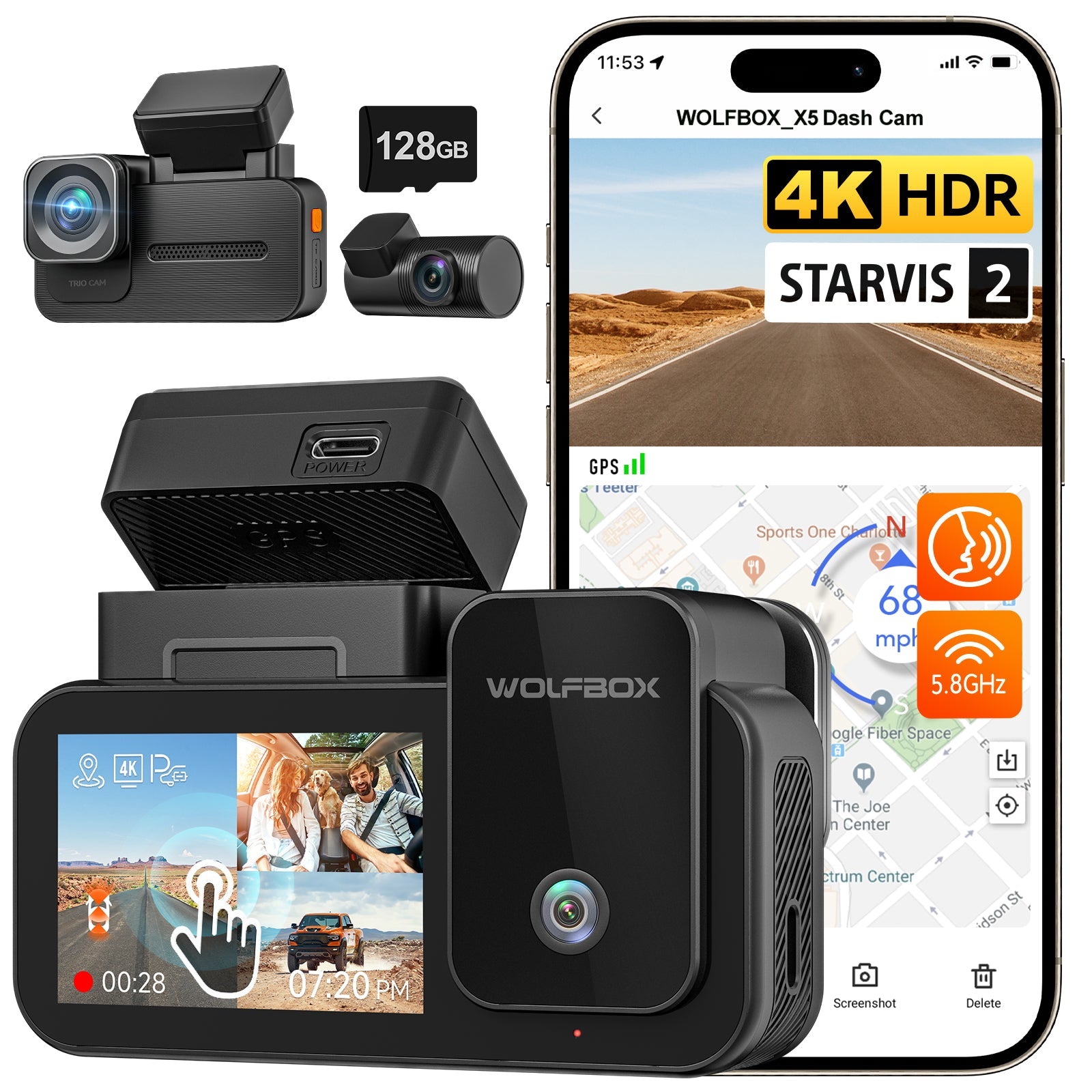 WOLFBOX X5 Mini Dash Camera