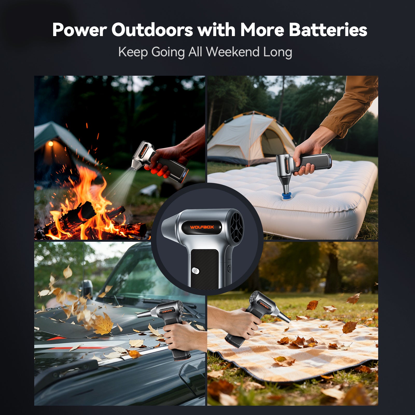 WOLFBOX MF200 Compressed Air Duster - Swappable Battery Cartridge