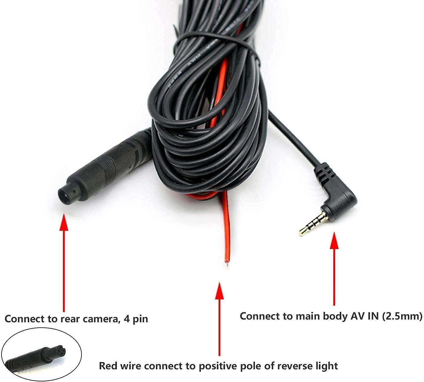 WOLFBOX 50 Feet Rear Cam Extended Cord Cable  wolfboxdashcamera   