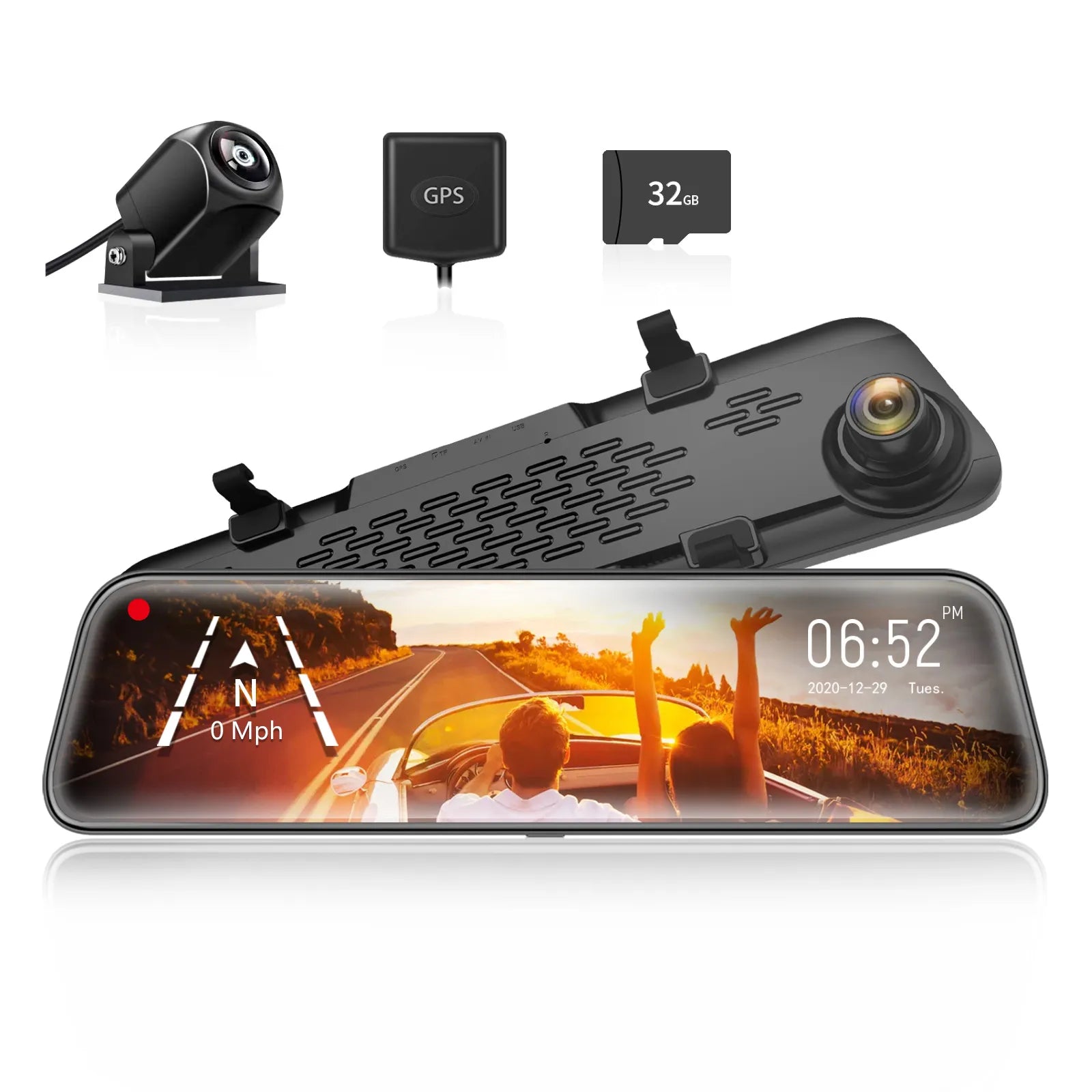 Outlet HD dash camera with backup camera